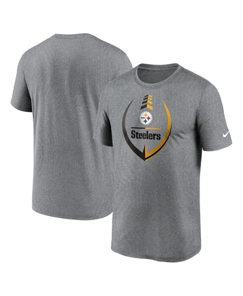 Men's Heathered Gray Pittsburgh Steelers Icon Legend Performance T-shirt