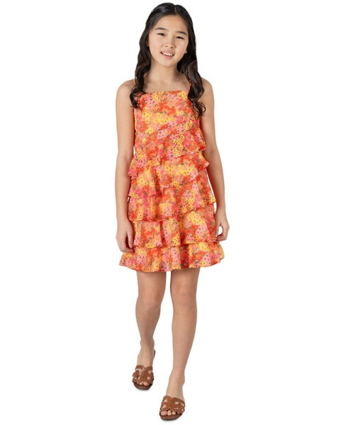 Платье для малышей Rare Editions Рифленое платье с цветочным принтом