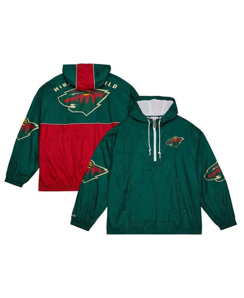 Ветровка с полукруглой молнией Mitchell&Ness OG 2.0 для мужчин, зеленая, Minnesota Wild