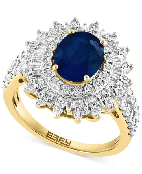 EFFY® Ruby (1-7/8 ct. t.w.) & Diamond (1/4 ct. t.w.) Halo Statement Ring in 14k Two-Tone Gold (Also in Sapphire)