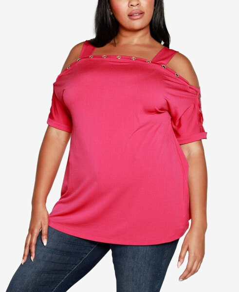 Plus Size Cold Shoulder Top