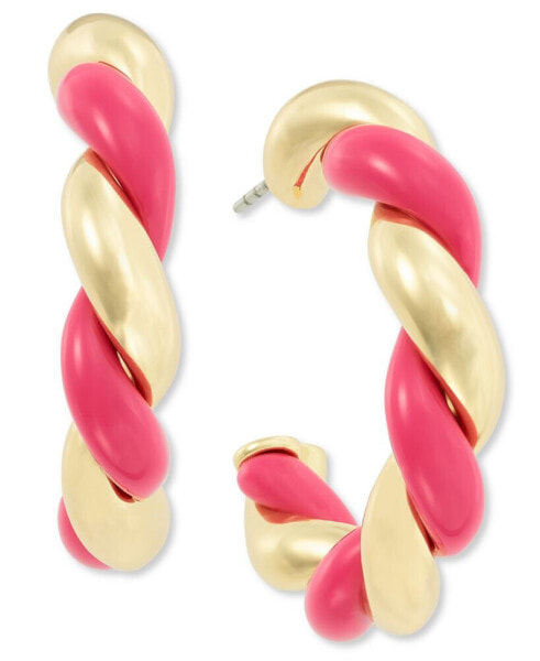 Gold-Tone Swirl Medium Hoop Earrings, 1.2", Created for Macy's