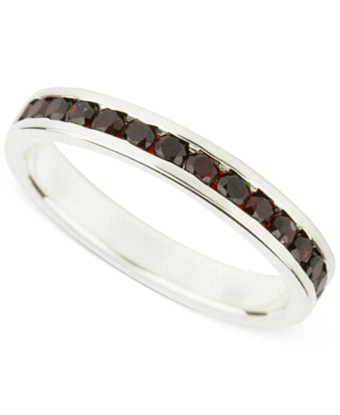 Garnet (1 c.t.t.w.) Channel-Set Eternity Ring in Sterling Silver