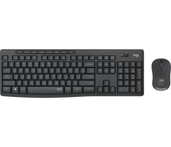 MK295 Silent Wireless Combo - Full-size (100%) - RF Wireless - AZERTY - Graphite - Mouse included