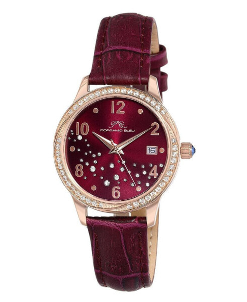 Часы Porsamo Bleu Women's Ruby Genuine Leather Band 1141ERUL