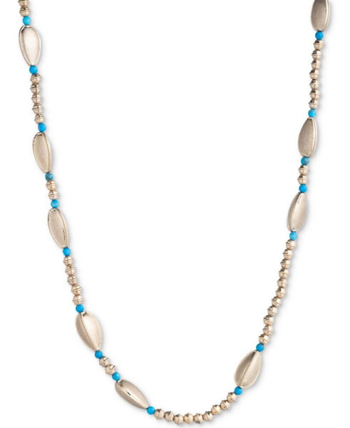 Silver-Tone & Stone Beaded 32" Strand Necklace