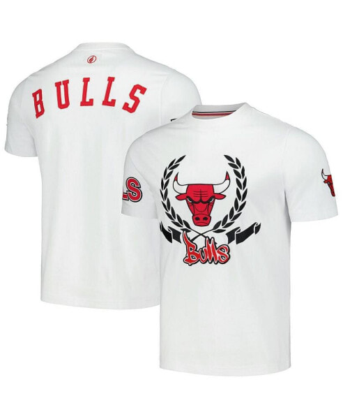 Men's and Women's White Chicago Bulls Heritage Crest T-shirt