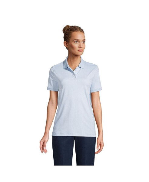Women's School Uniform Tall Short Sleeve Interlock Polo Shirt