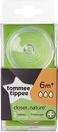 Соски для бутылочек Tommee Tippee силиконовые антиколиковые 6м+ 2 штуки (TT0158)