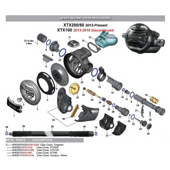 Регулятор запасных частей Апекс XTX Tungsten Second Stage Cover