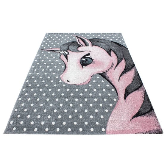 Kinderteppich Einhorn Pink