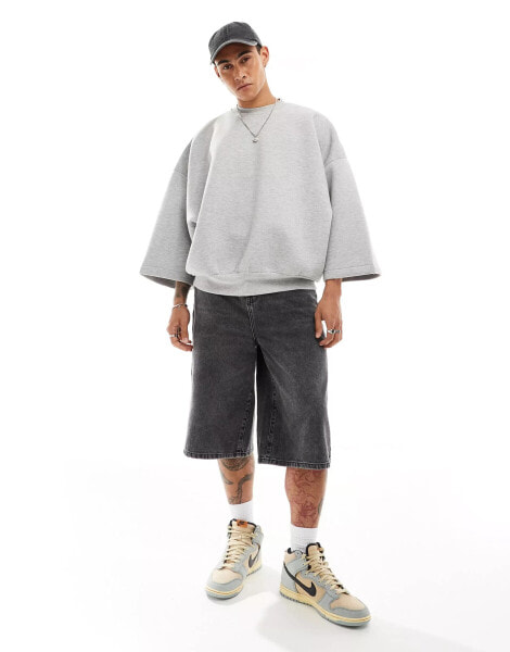 ASOS DESIGN extreme oversized sweatshirt in grey marl