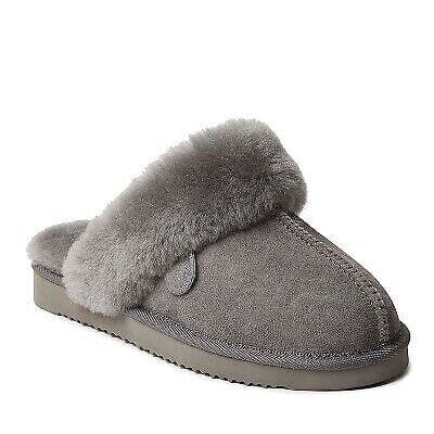 Fireside By Dearfoams Women's Sydney Genuine Shearling Scuff - Grey Size 10W