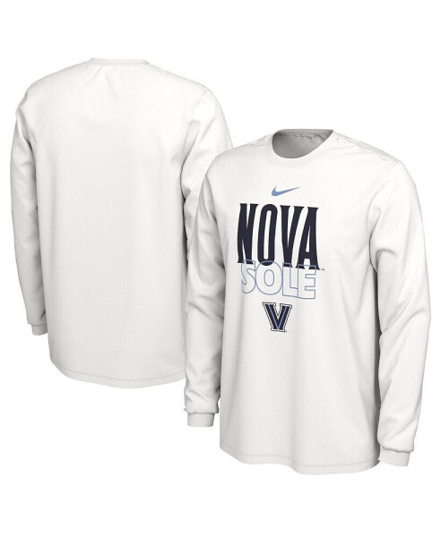 Men's White Villanova Wildcats On Court Long Sleeve T-shirt