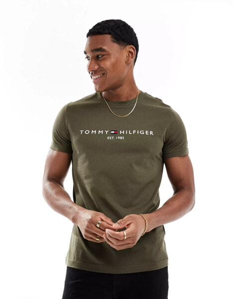 Tommy Hilfiger logo t-shirt in army green