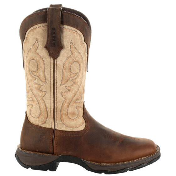 Durango Lady Rebel Embroidered Square Toe Cowboy Womens Brown Casual Boots DRD0