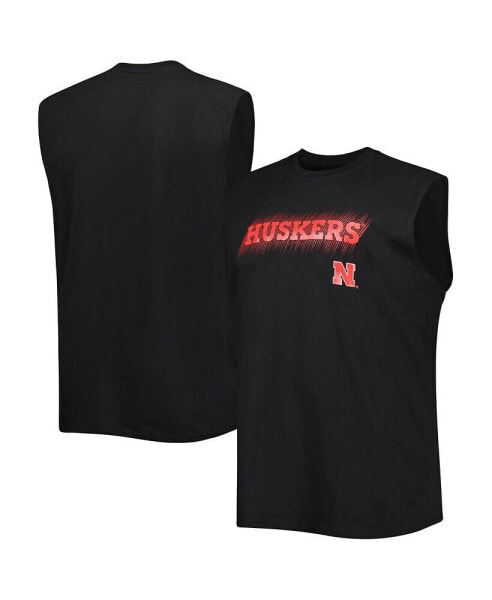 Men's Black Nebraska Huskers Big and Tall Tank Top