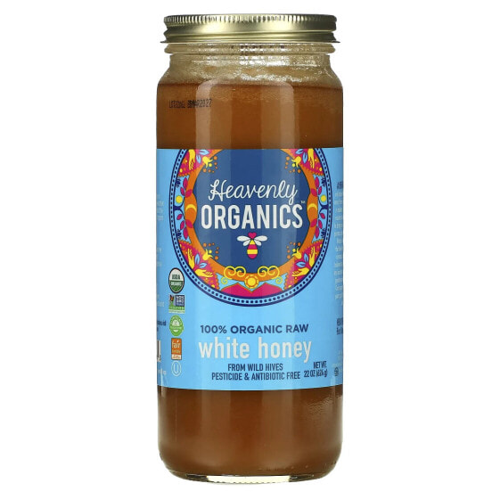 100% Organic Raw White Honey , 22 oz (624 g)