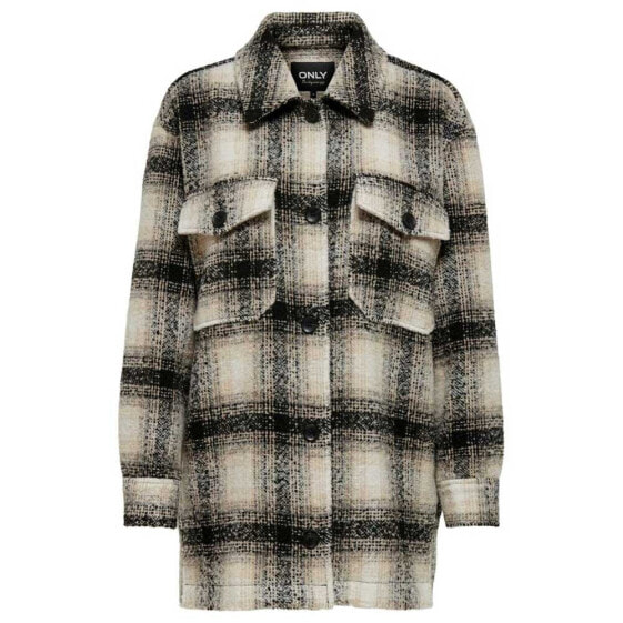 ONLY Allison Check Wool Long Sleeve Shirt