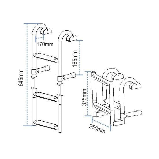 LALIZAS Stainless Steel Folding Ladder