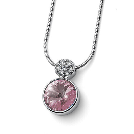 Dazzling necklace with pink crystal Wake 12267 319