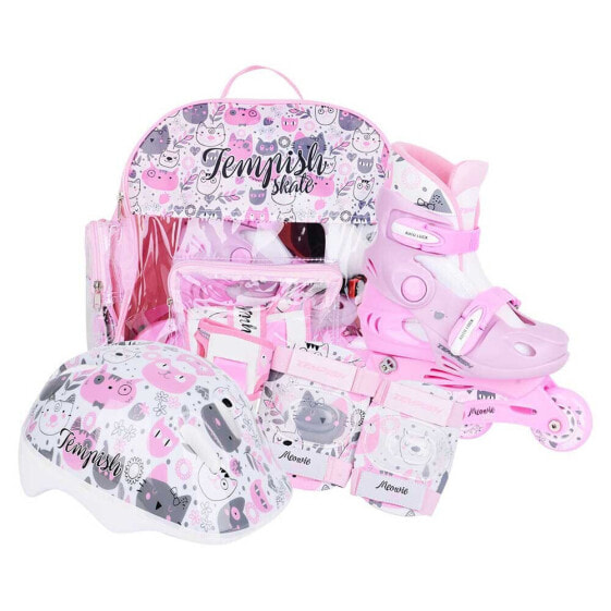 Роликовые коньки TEMPISH Kitty+Protectors+Helmet для начинающих - набор для девочек