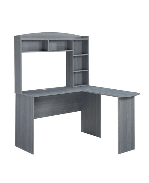 Стол для офиса с верхним шкафом RTA Products techni Mobili L-Shaped Desk w/ Hutch