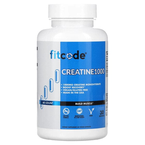 Creatine1000, 1,000 mg, 60 Veggie Capsules (500 mg per Capsule)