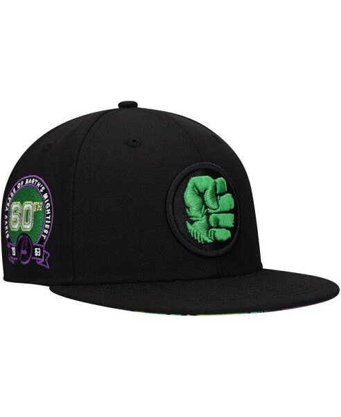 Men's Black The Hulk Marvel 60th Anniversary Snapback Hat