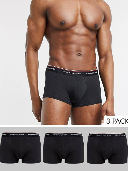 Tommy Hilfiger premium essential 3 pack trunks in black