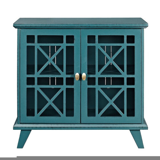 32" Fretwork Accent Storage Console - Blue