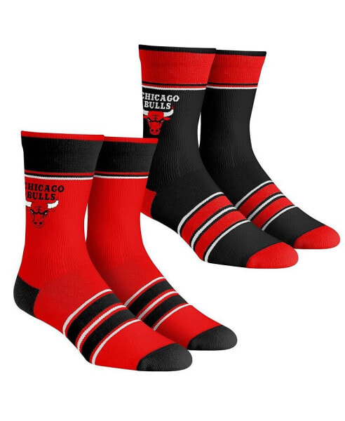 Youth Boys and Girls Socks Chicago Bulls Multi-Stripe 2-Pack Team Crew Sock Set