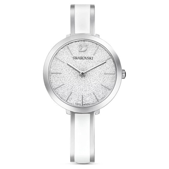 Белые женские наручные часы Swarovski Crystalline Delight Uhr - швейцарская элегантность встречается с блестящим дизайном