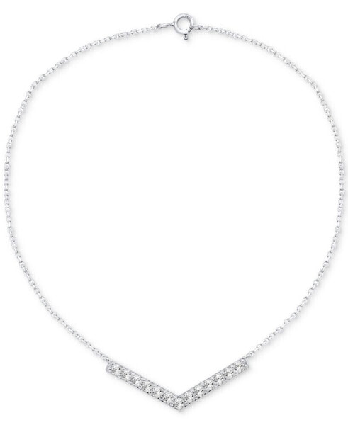 Macy's diamond Chevron 18" Statement Necklace (1/10 ct. t.w.) in Sterling Silver