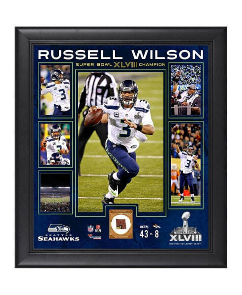 Russell Wilson Seattle Seahawks Super Bowl XLVIII Champions Framed 15'' x 17'' Collage with Game-Used Ball