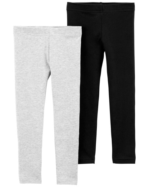 Baby 2-Pack Gray & Black Leggings 18M