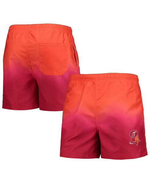 Men's Red Tampa Bay Buccaneers Retro Dip-Dye Swim Shorts