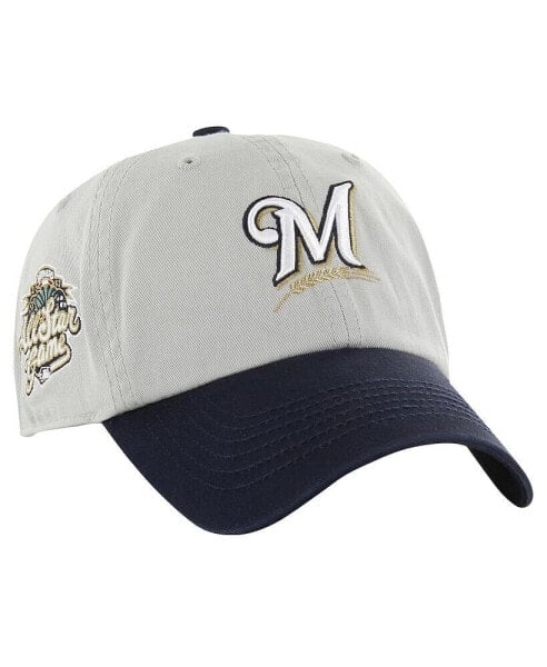 Men's Gray/Navy Milwaukee Brewers Sure Shot Classic Franchise Fitted Hat