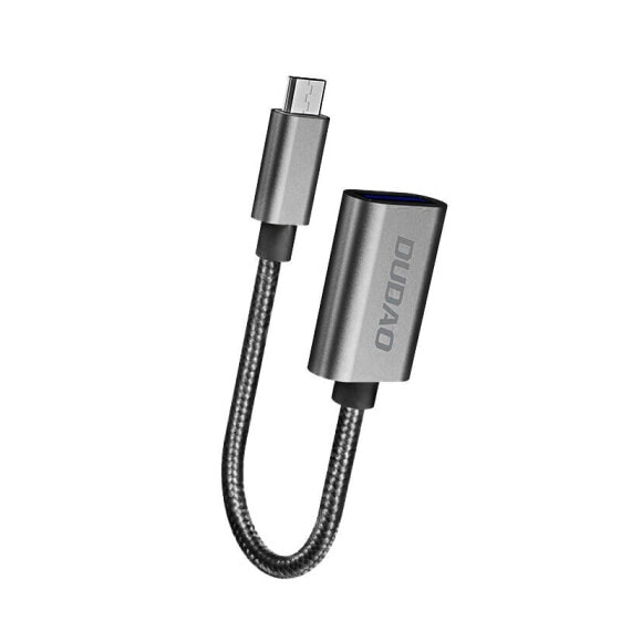 Адаптер для кабеля DUDAO OTG с USB на micro USB серый