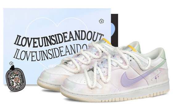 【定制球鞋】 Nike Dunk Low 星空腰果花 多巴胺 迷幻渐变 清爽小众 甜美可爱 低帮 板鞋 GS 粉紫 / Кроссовки Nike Dunk Low FJ7707-131