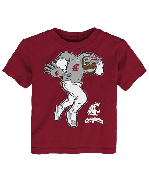Toddler Boys and Girls Crimson Washington State Cougars Stiff Arm T-shirt