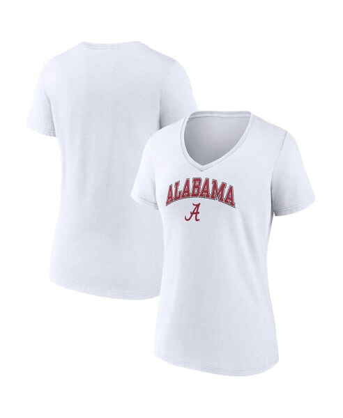 Women's White Alabama Crimson Tide Evergreen Campus V-Neck T-shirt