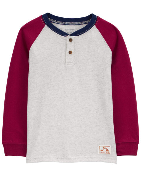 Toddler Raglan-Sleeve Henley Tee 2T