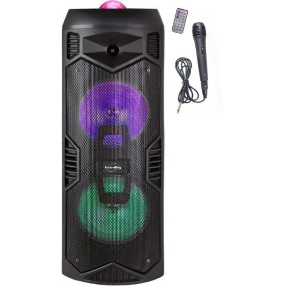 INOVALLEY KA112BOWL - 600W Bluetooth-Lichtlautsprecher - Karaoke-Funktion - 2 Lautsprecher - LED-Kaleidoskop-Kugel - USB-Anschluss