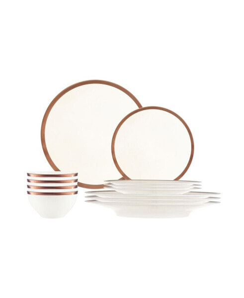 Copper Line 12 Piece Dinnerware Set, Service for 4