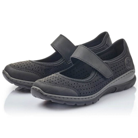Comfortable openwork shoes Rieker W RKR575 black