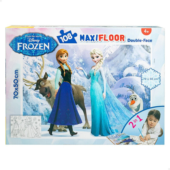 Пазл развивающий K3YRIDERS Disney Frozen Double Face To Coloring 108 деталей