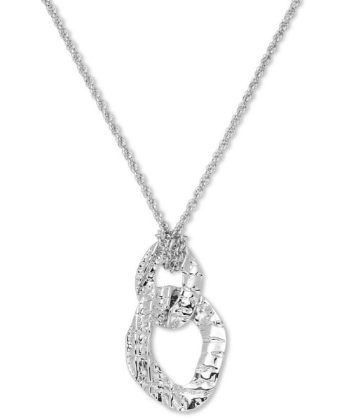 Textured Interlocking Long Pendant Necklace, 30" + 3" extender, Created for Macy's