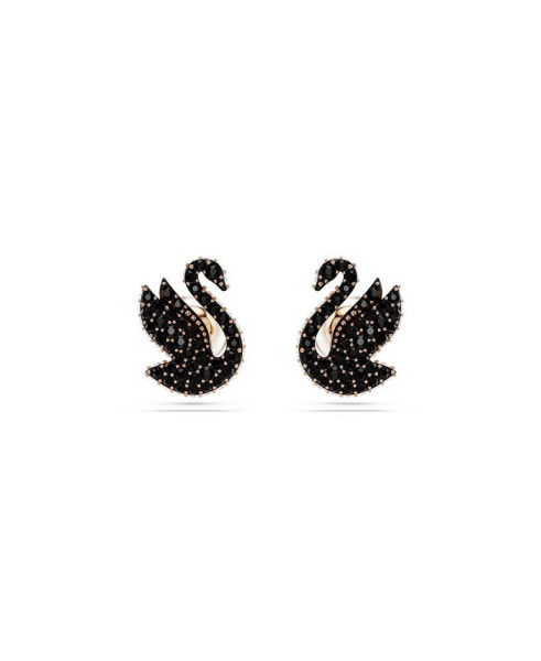 Серьги Swarovski SwanBlackRose Gold-Tone Iconic Swan