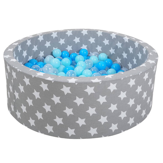 Bällebad Soft White Stars Grau